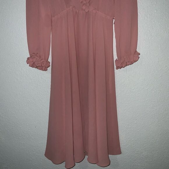 Ursula Of Switzerland Pink Mauve Ruffled Dress - Picture 3 of 9